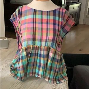 From Anthropologie Holding Horses plaid shirt
